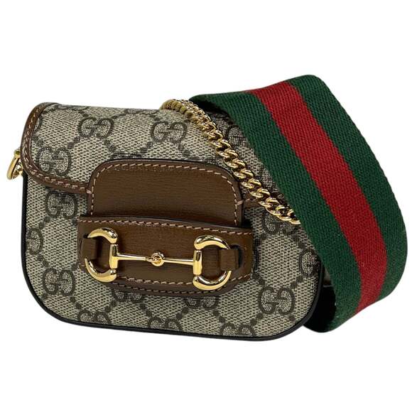 GUCCI Handbags - Gucci Horsebit Shoulder Bag, 2-Way Handbag, Sherry Line Web, GG Supreme Coate...